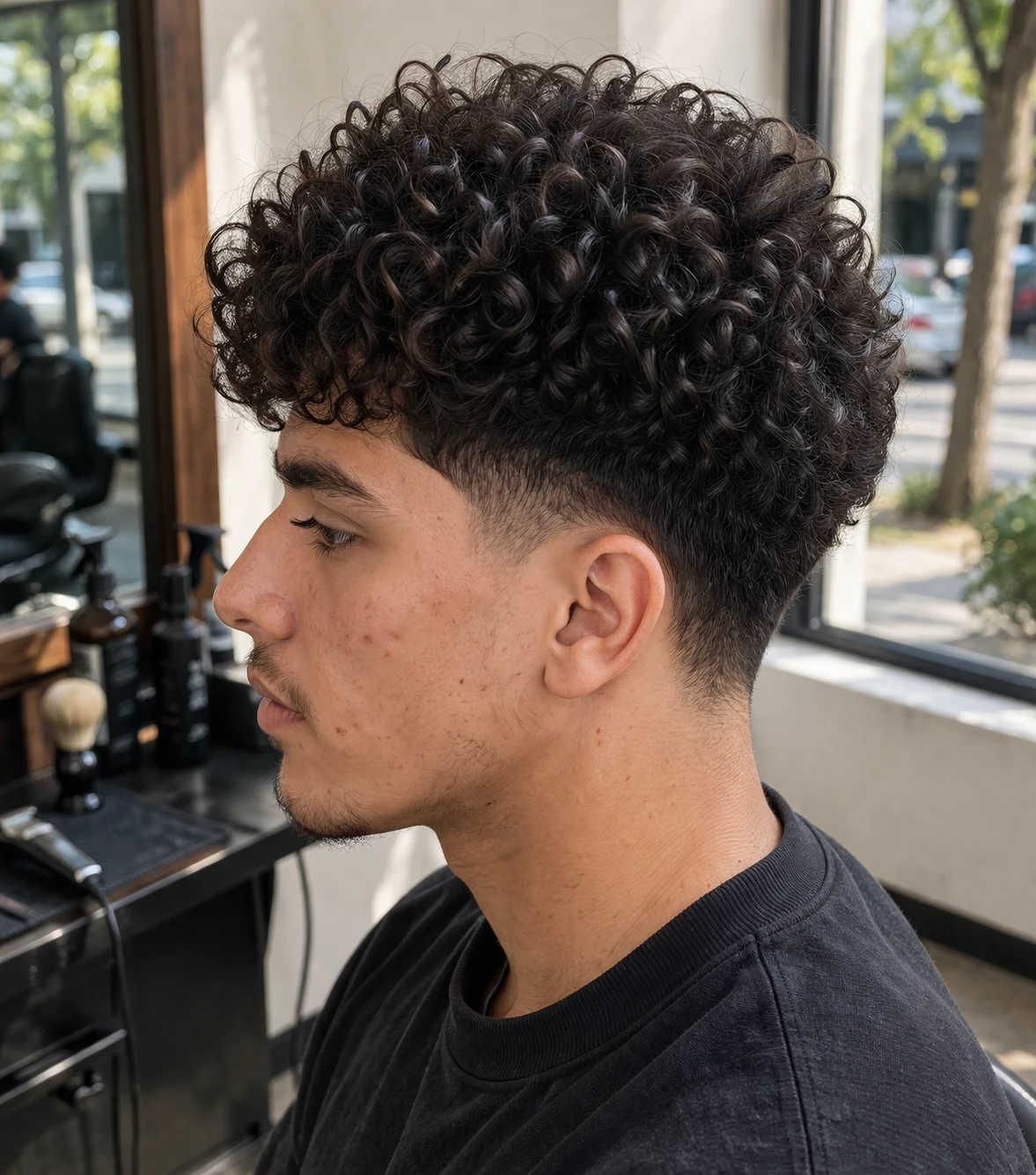 Broccoli Cut haircut side profile showing shape, taper, and layer flow.
