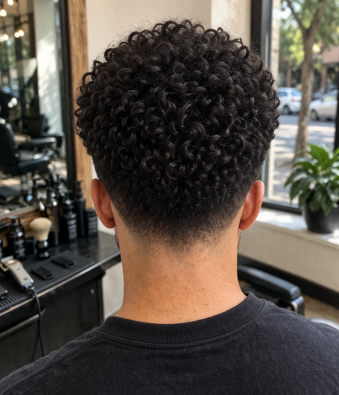 Broccoli Cut haircut back profile with crown structure and neckline detail.