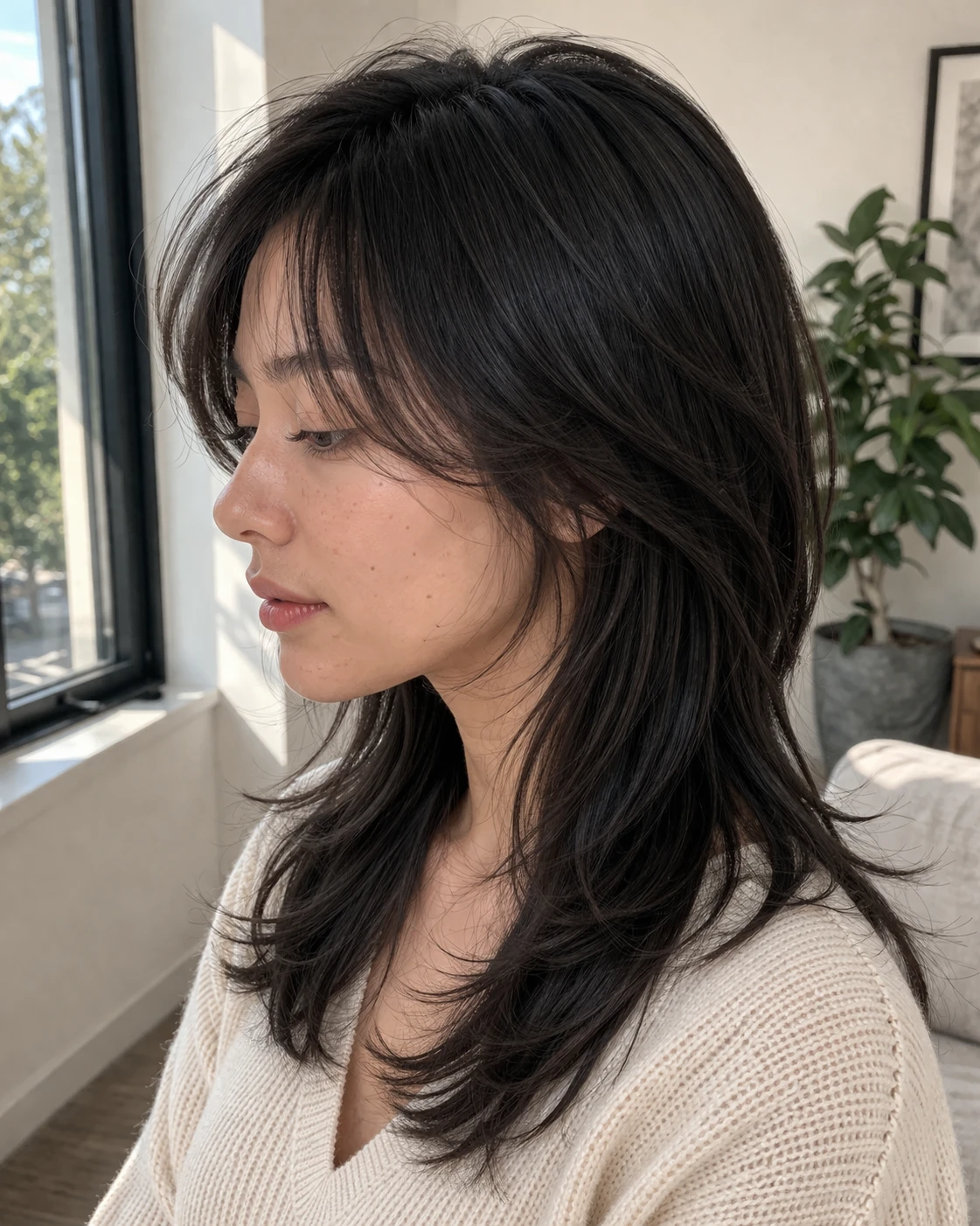 Hush Cut haircut side profile showing shape, taper, and layer flow.