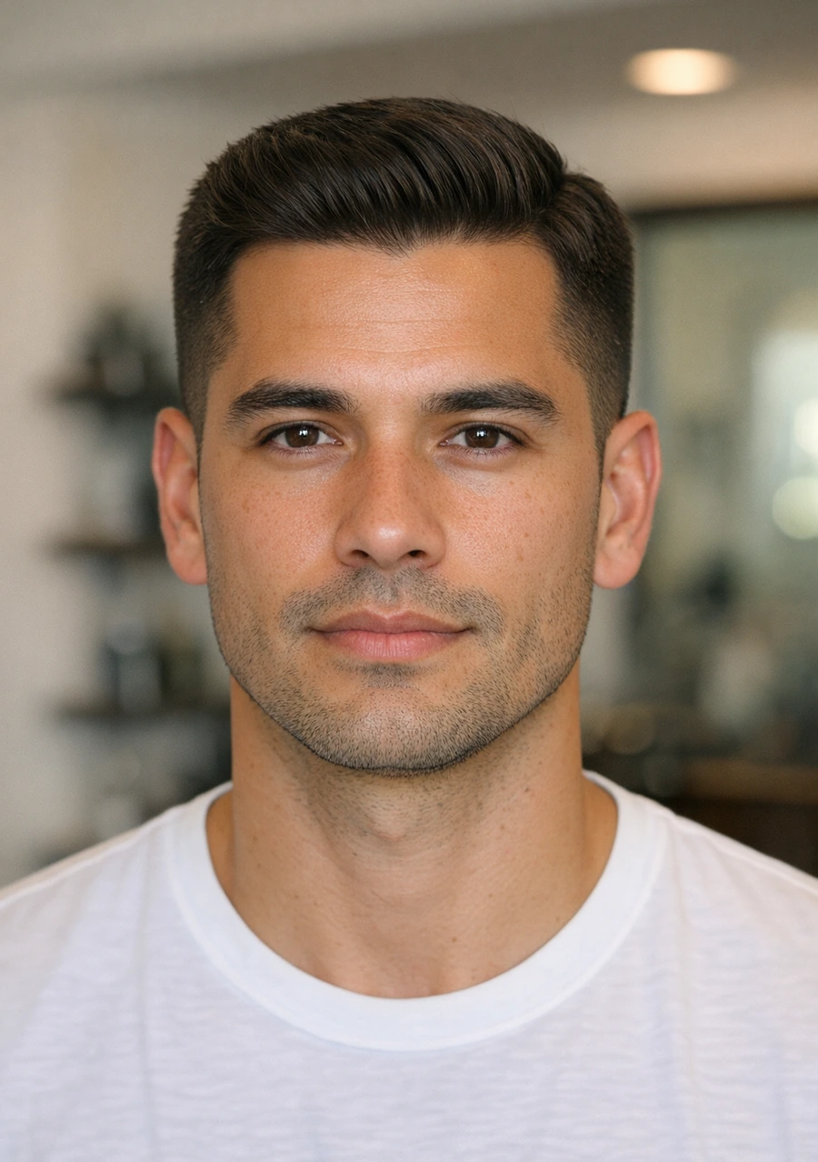 Ivy League haircut style reference photo