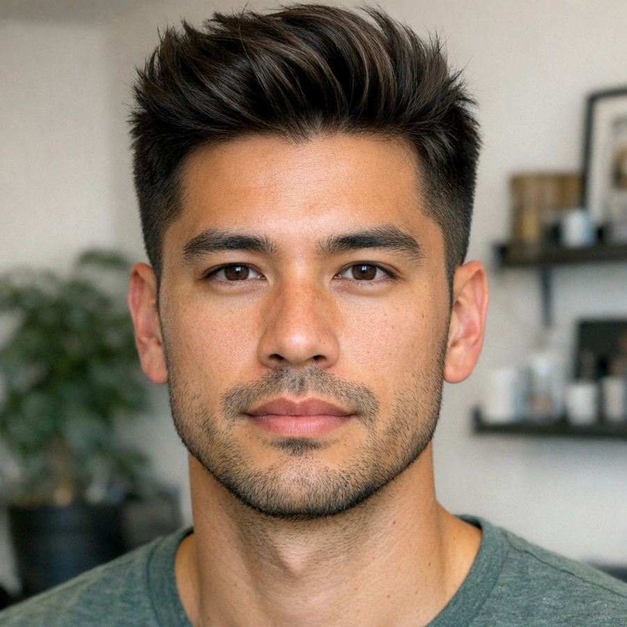 Quiff haircut style reference photo