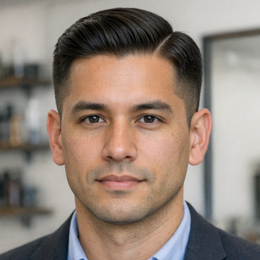 Side Part haircut style reference photo